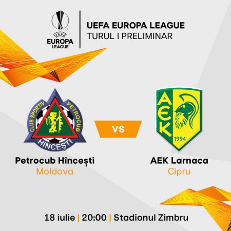 Petrocub - Hînceşti vs AEK Larnaca