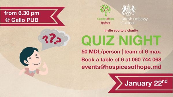 Charity Quiz Night by Hospices of Hope Moldova & UK Embassy