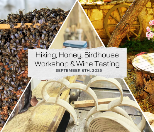 Hiking, Honey, Birdhouse Workshop & Wine Tasting
