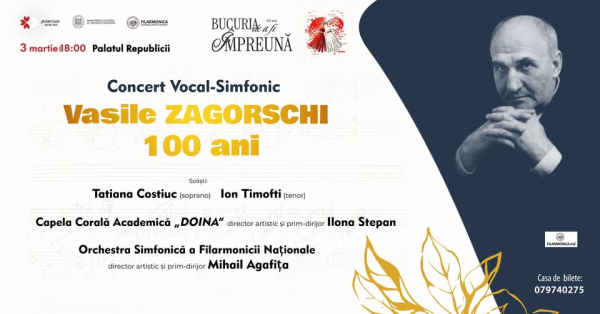 CONCERT VOCAL-SIMFONIC VASILIE ZAGORSCHI 100 de ani de la naștere