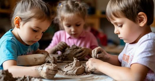 Clay Modeling for Children and Engobe Painting Workshop.