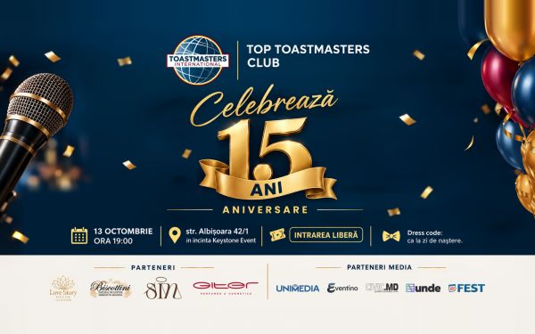 TOP TOASTMASTERS CLUB ИСПОЛНЯЕТСЯ 15 ЛЕТ!