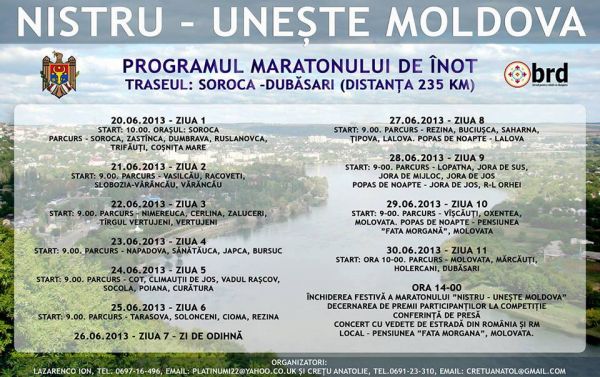 235 km Swimming Marathon in Nistru River