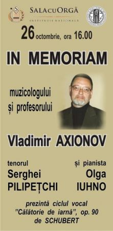 In memoriam - Vladimir Axionov